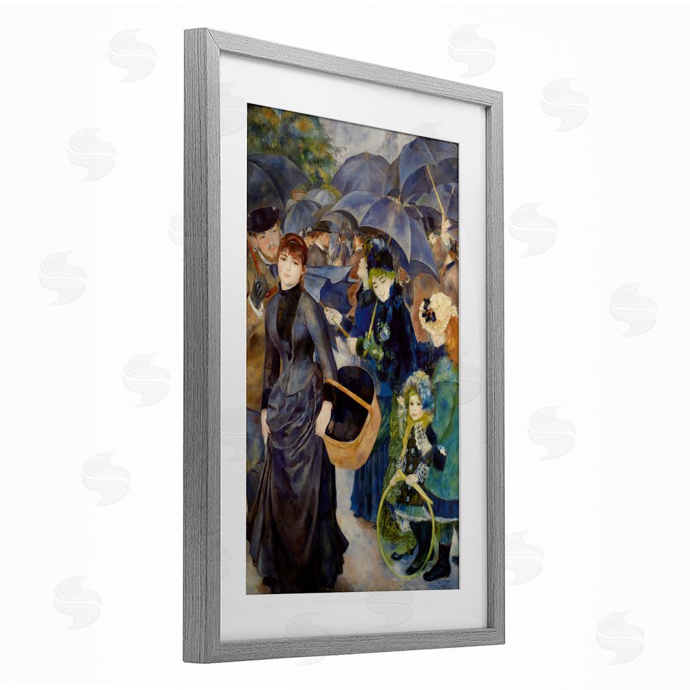 Masters Collection The Umbrellas Renoir Gray Framed Print Under Glass Wall Art
