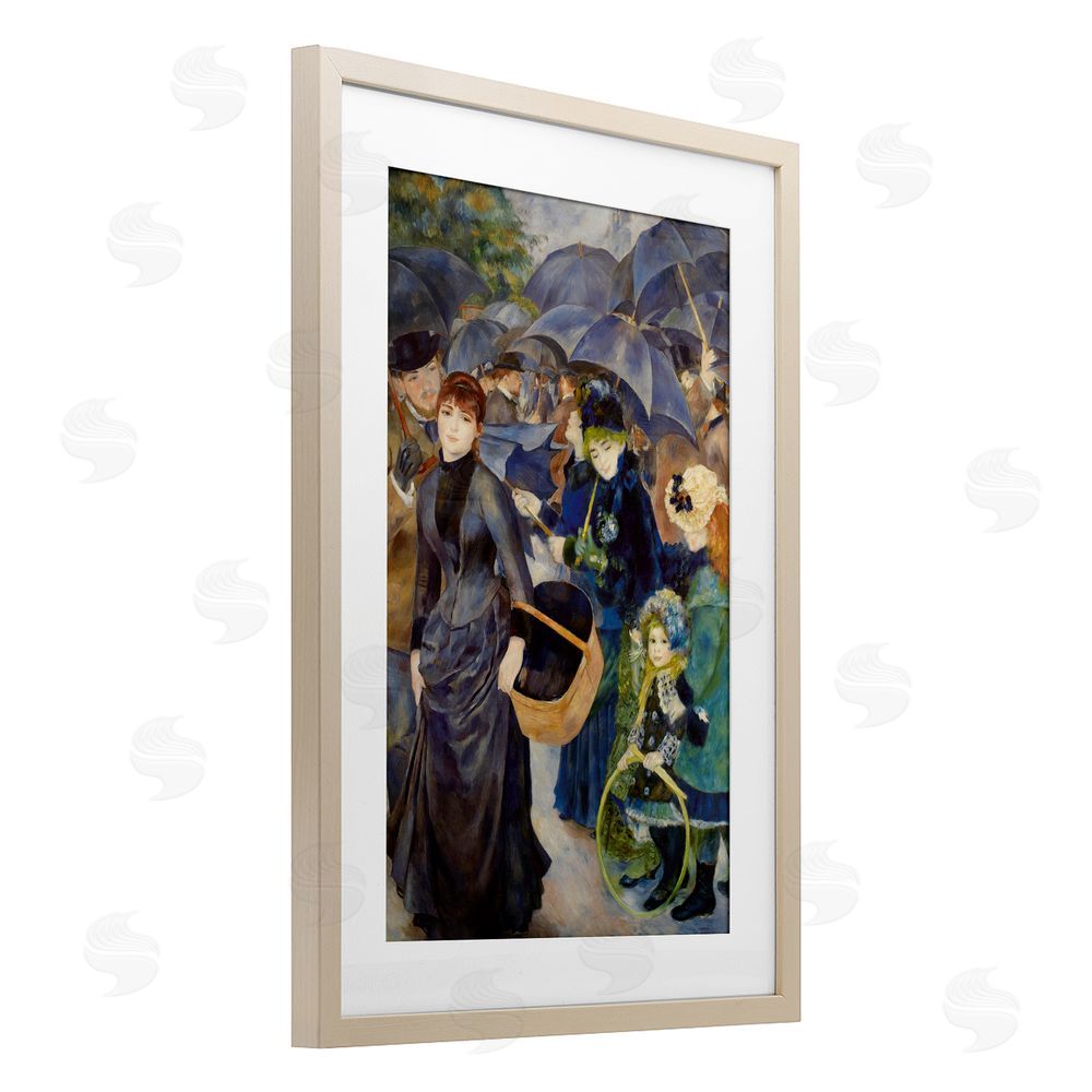 Masters Collection The Umbrellas Renoir Brown Framed Print Under Glass Wall Art