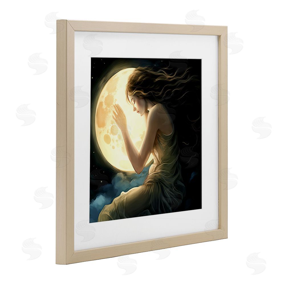 Sasha Ethereal Moon Love Brown Framed Print Under Glass Wall Art