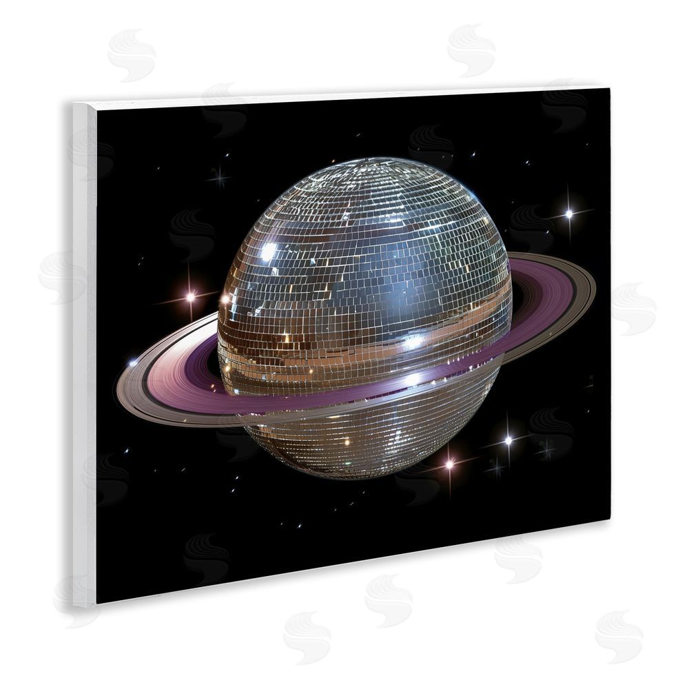 Decent Exposures Purple Disco Ball Planet Wooden Wall Plaque Art Print