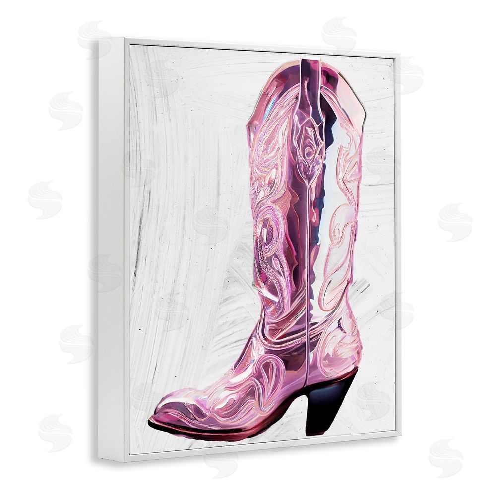 Sasha Cowgirl Cinderella's Boot White Framed Giclee Print Wall Art