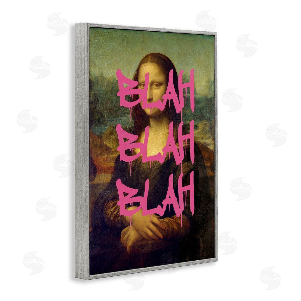 Masters Redux Graffiti Over Mona Lisa Gray Framed Giclee Print Wall Art