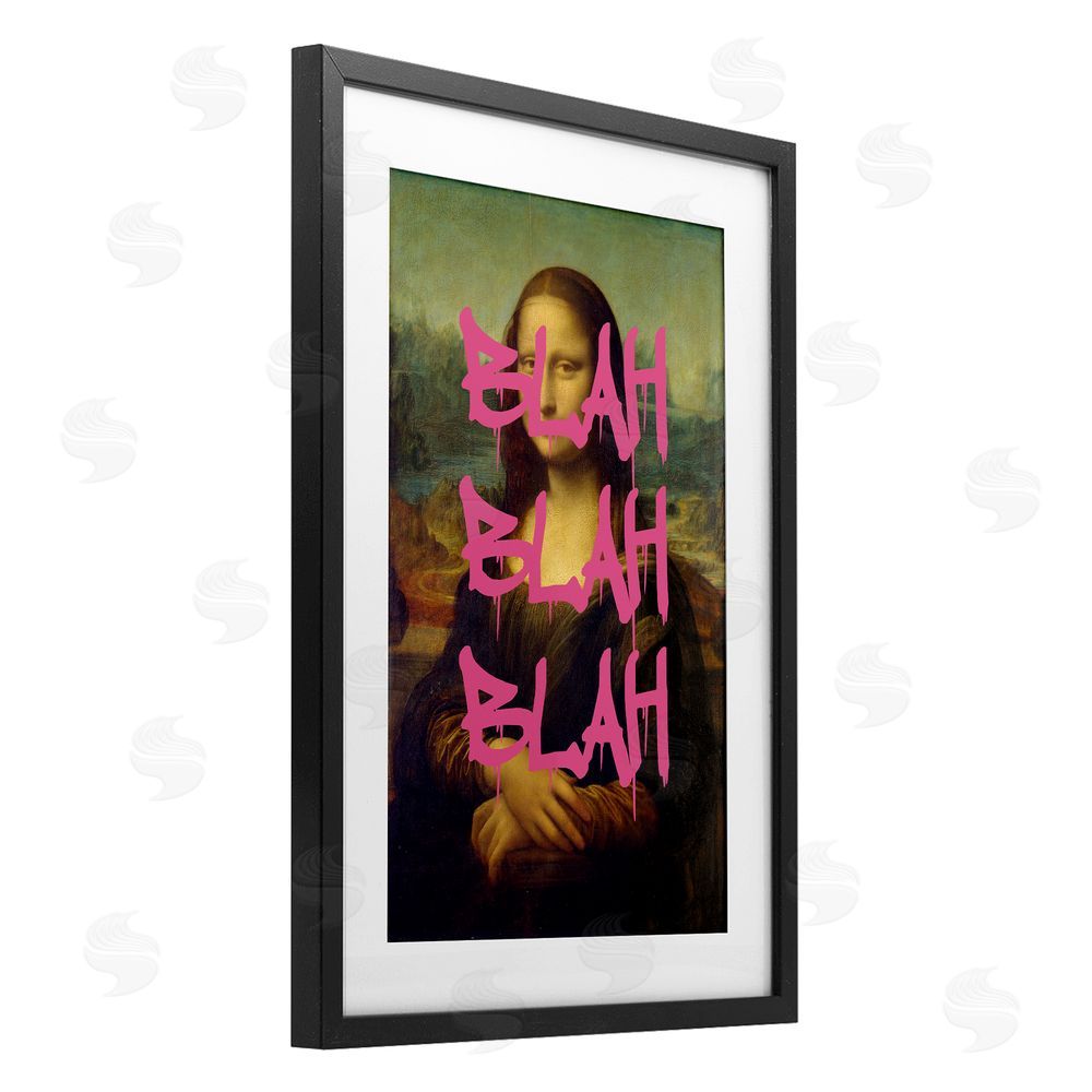 Masters Redux Graffiti Over Mona Lisa Black Framed Print Under Glass Wall Art