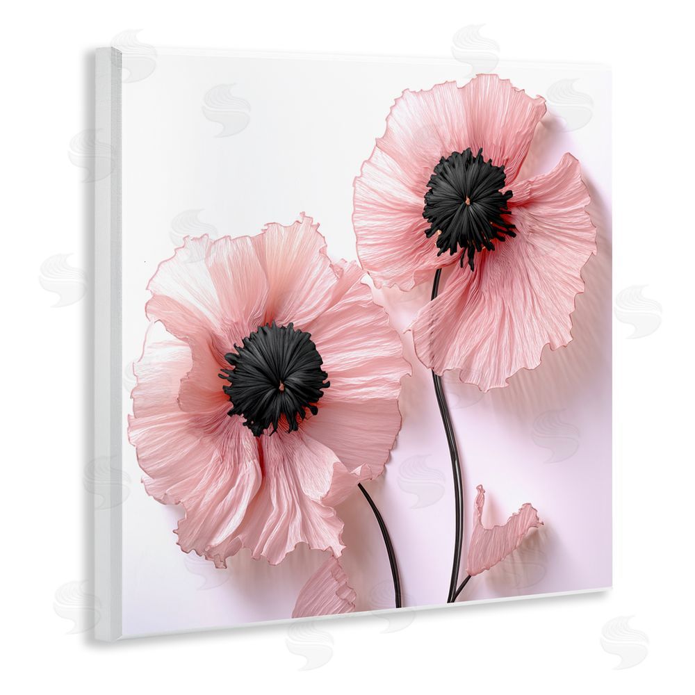 Sasha Properly Pink Poppies Wooden Wall Plaque Art Print