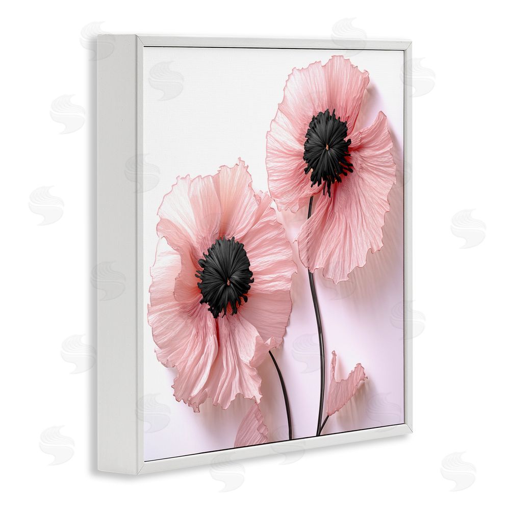 Sasha Properly Pink Poppies White Framed Giclee Print Wall Art