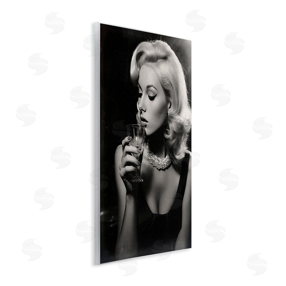 Decent Exposures Classic Woman & Martini Wooden Wall Plaque Art Print