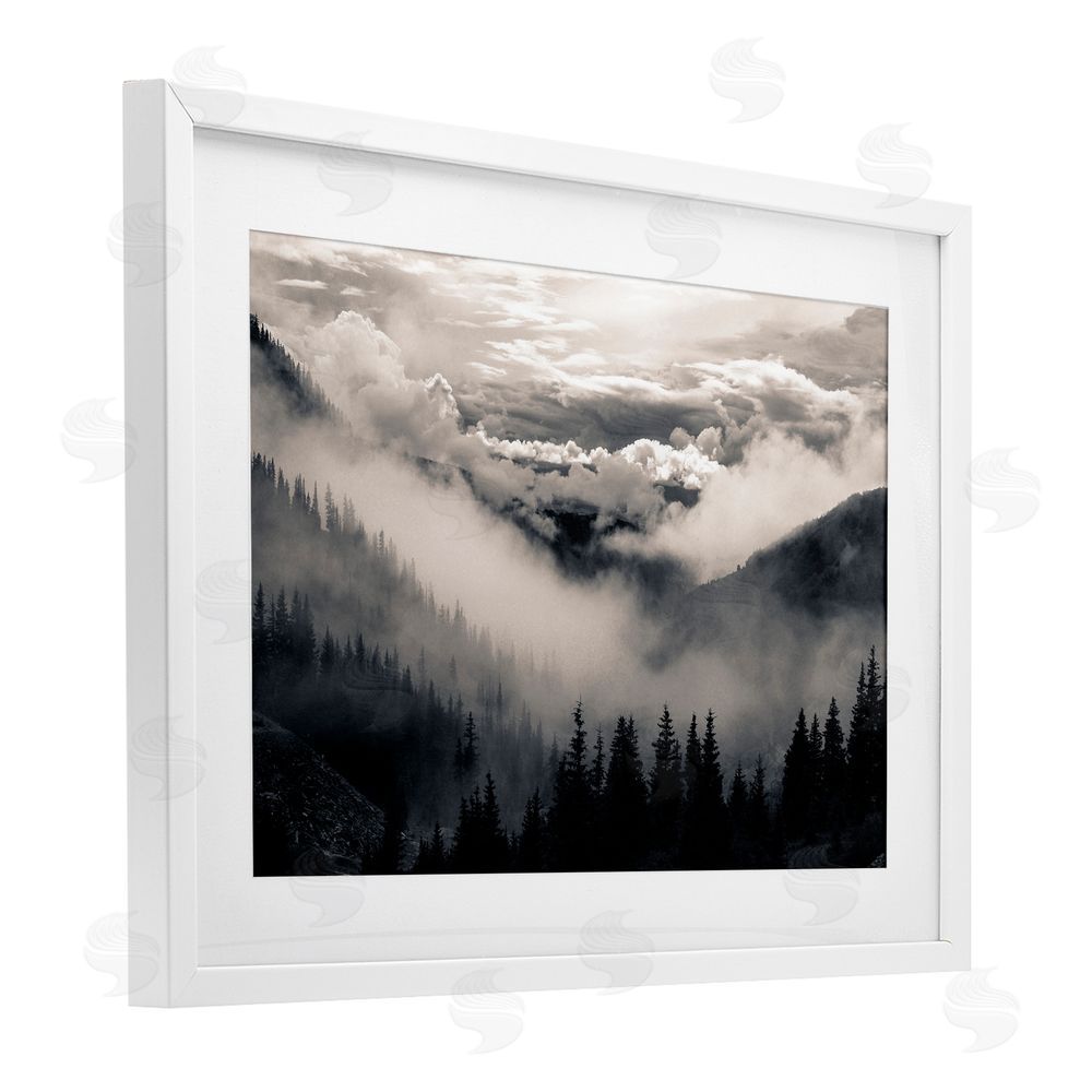 Decent Exposures Billowing Fog Atmosphere White Framed Print Under Glass Wall Art
