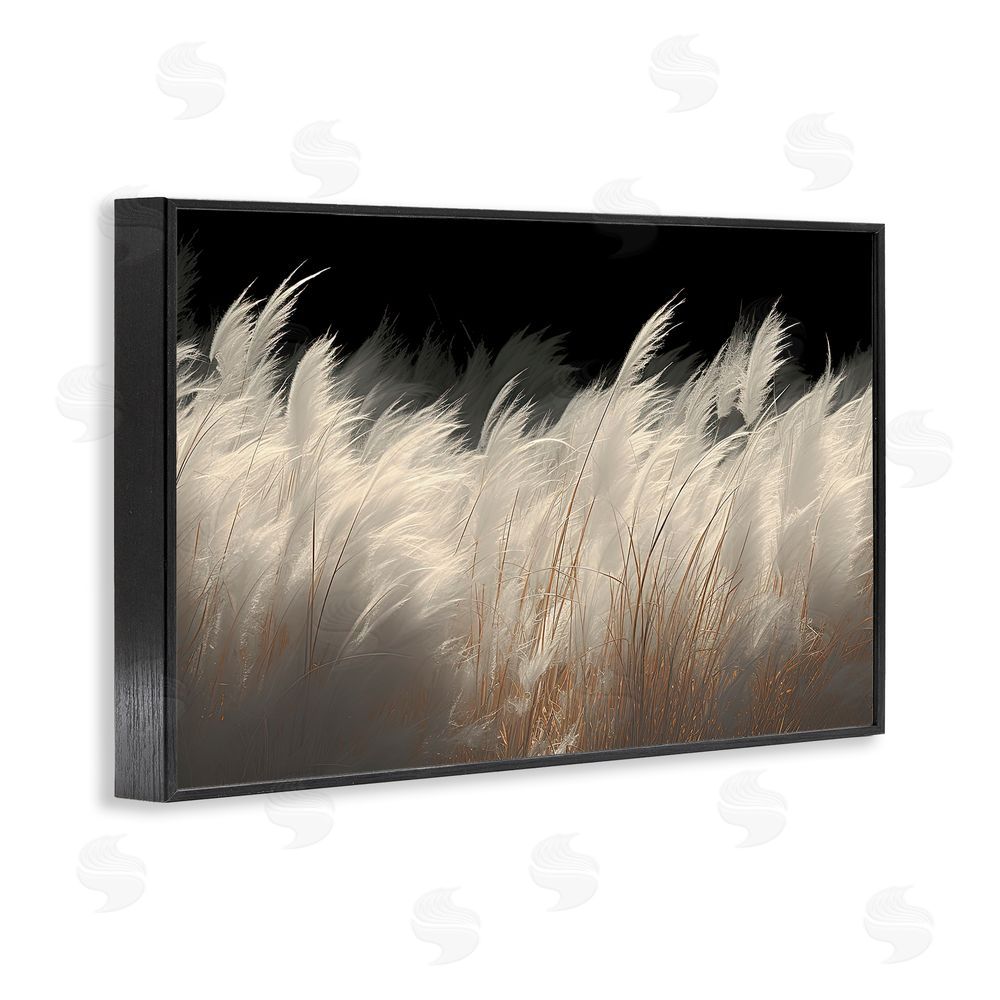 Decent Exposures White Feathers Windblown Grasses Black Framed Giclee Print Wall Art