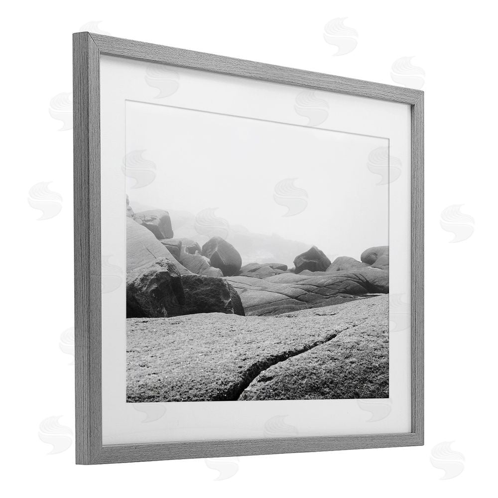 Clive Branson Rocks at Peggy's Cove Gray Framed Print Under Glass Wall Art