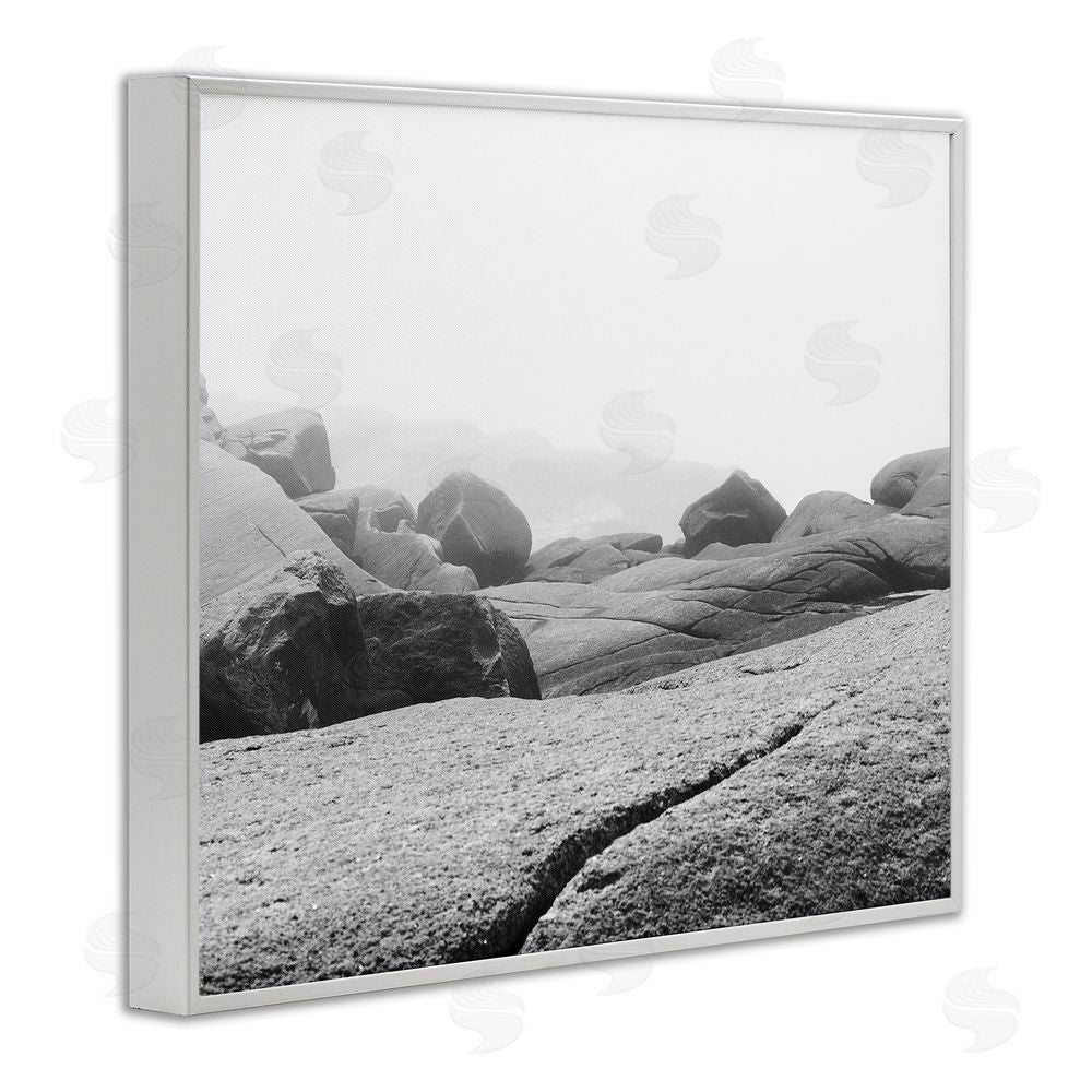 Clive Branson Rocks at Peggy's Cove White Framed Giclee Print Wall Art