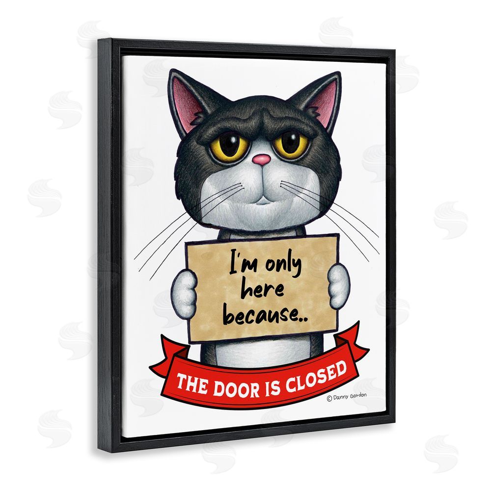 Danny Gordon Art Here Because Door Is Closed Black Floating Frame Canvas Wall Art Print