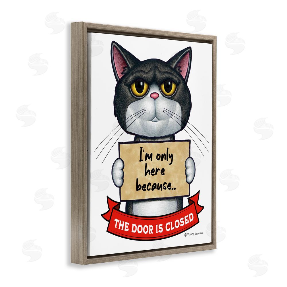 Danny Gordon Art Here Because Door Is Closed Brown Floating Frame Canvas Wall Art Print
