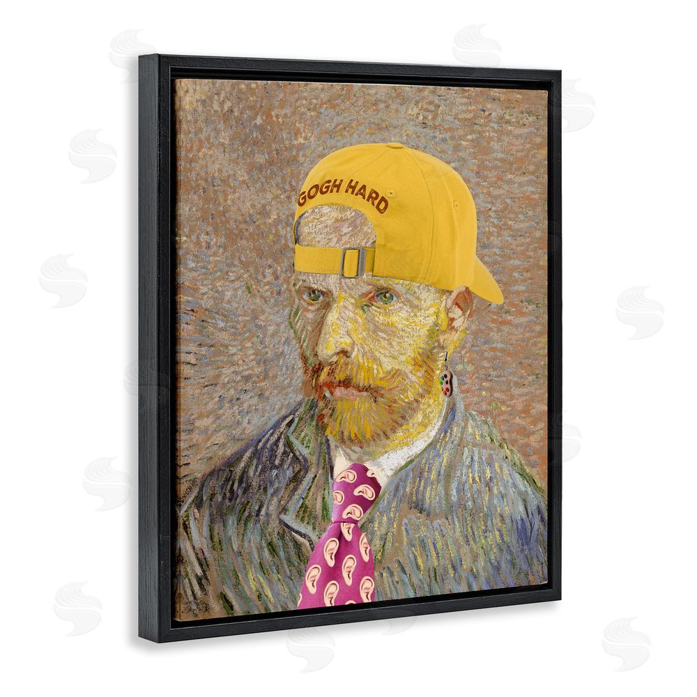 Masters Redux Van Gogh in Yellow hat Black Floating Frame Canvas Wall Art Print