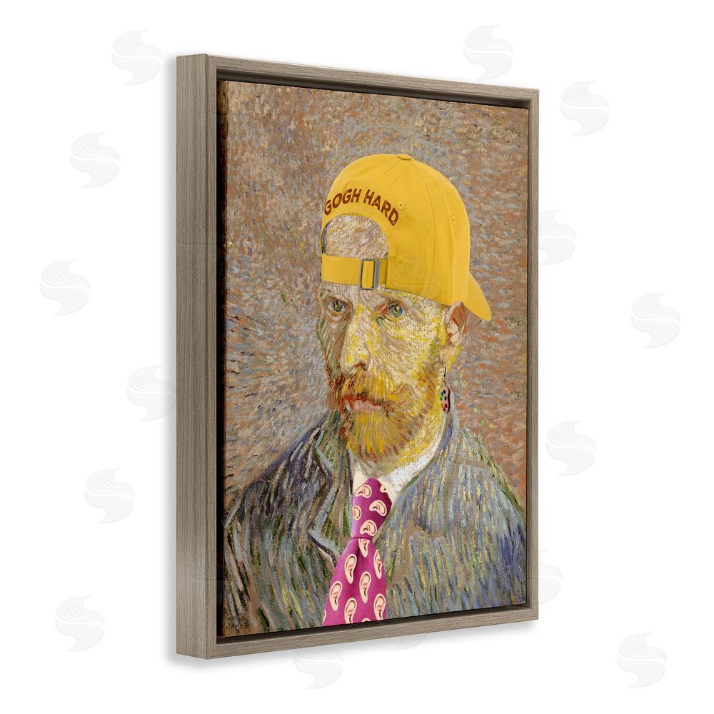 Masters Redux Van Gogh in Yellow hat Brown Floating Frame Canvas Wall Art Print