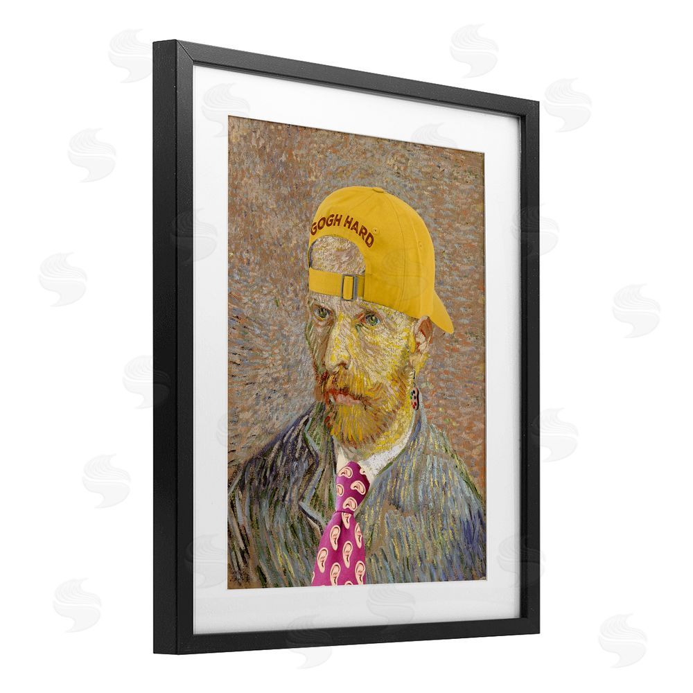 Masters Redux Van Gogh in Yellow hat Black Framed Print Under Glass Wall Art