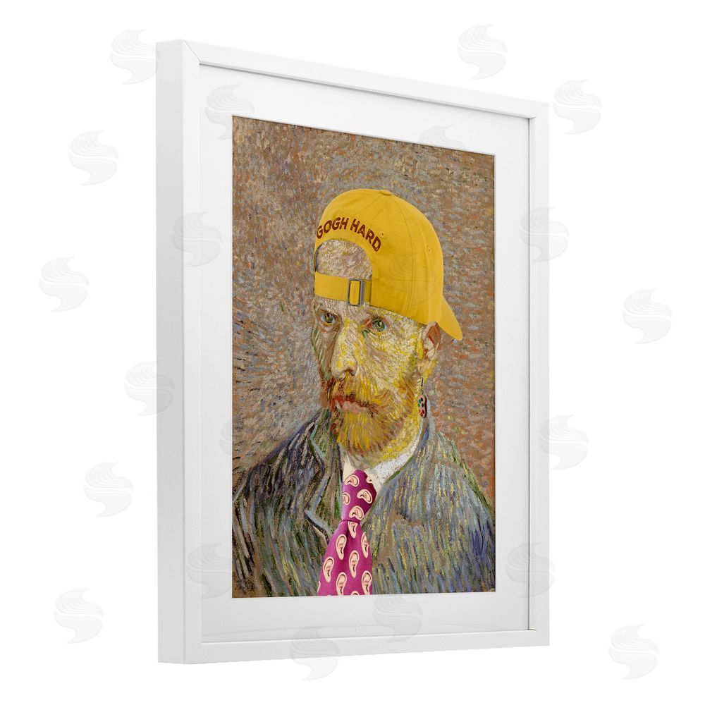 Masters Redux Van Gogh in Yellow hat White Framed Print Under Glass Wall Art