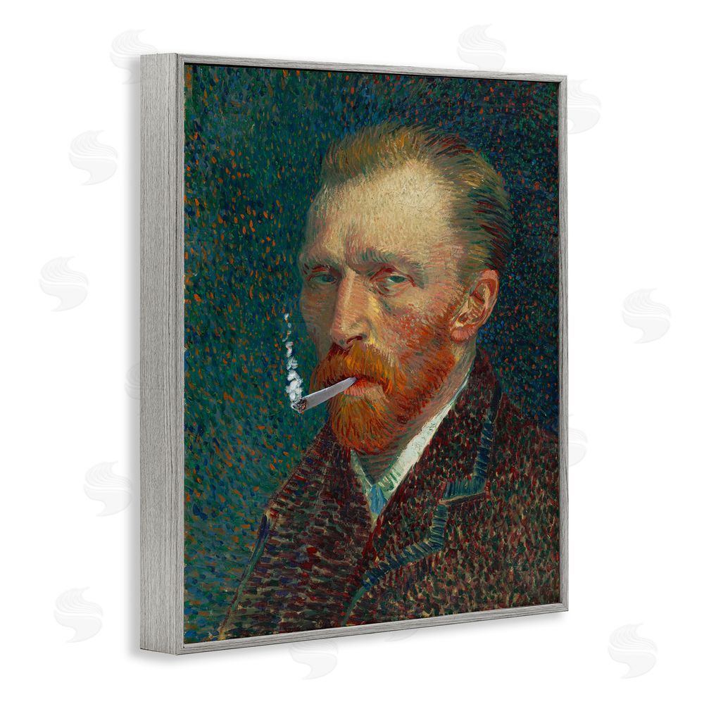 Masters Redux Van Gogh Portrait with Smoke Gray Framed Giclee Print Wall Art