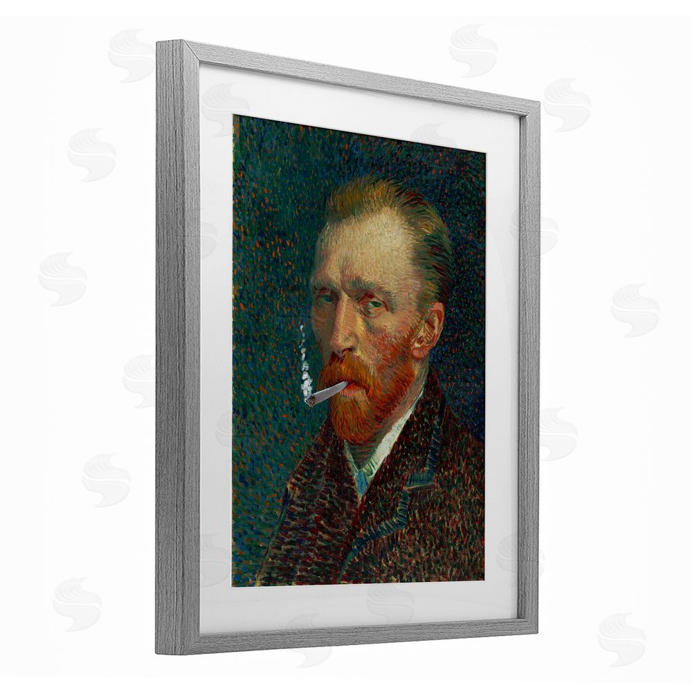 Masters Redux Van Gogh Portrait with Smoke Gray Framed Print Under Glass Wall Art