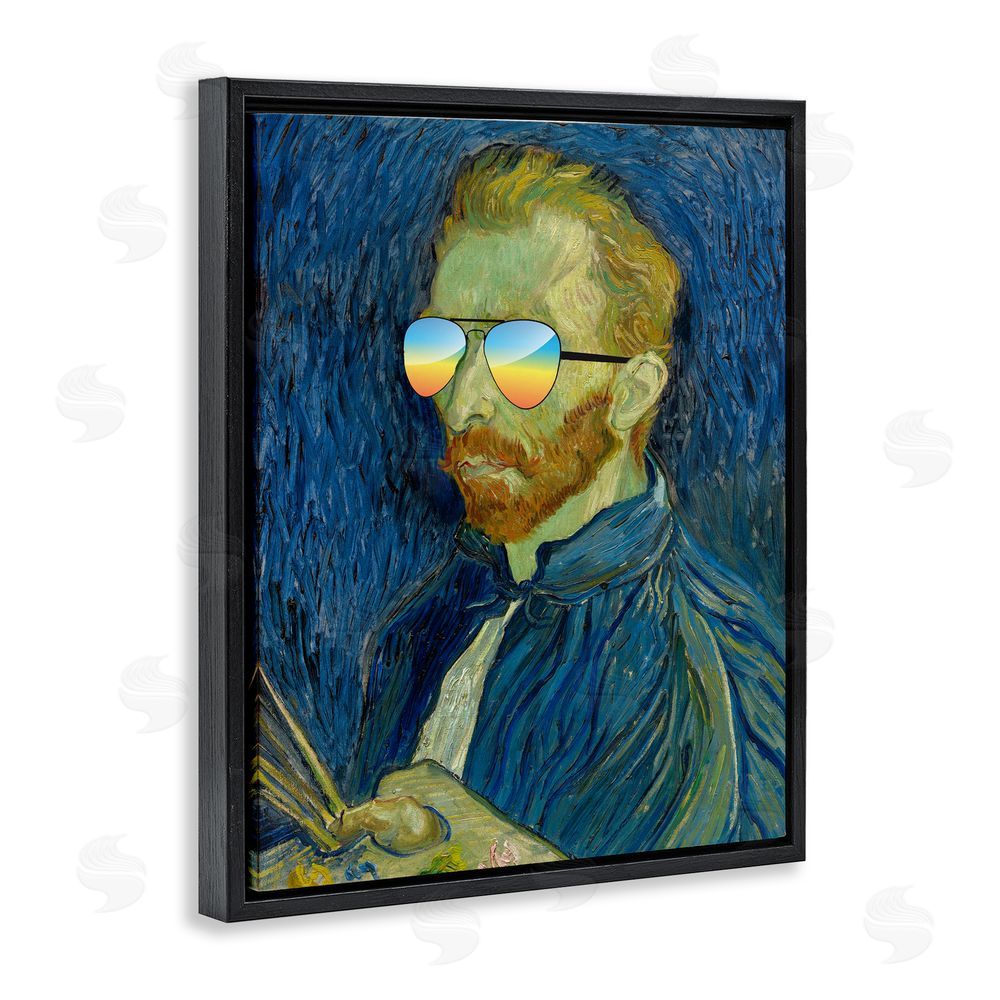 Masters Redux Funny Van Gogh Sunglasses Black Floating Frame Canvas Wall Art Print