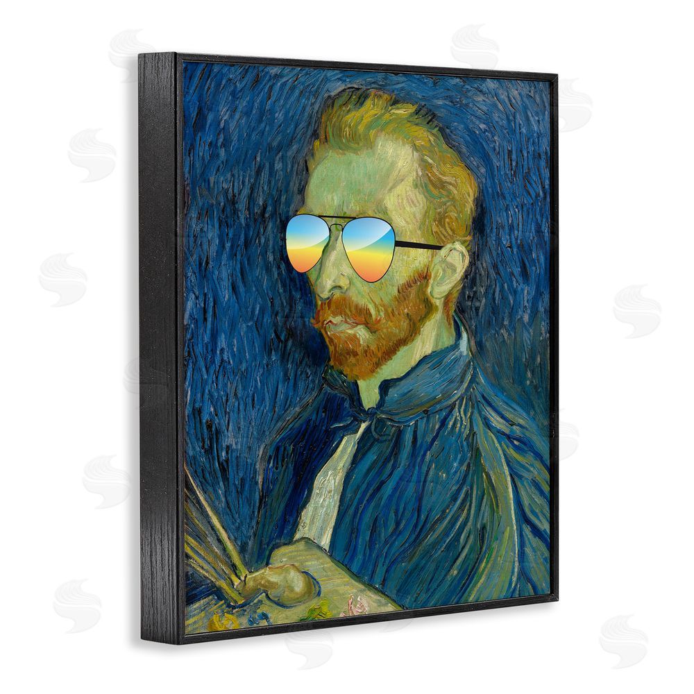 Masters Redux Funny Van Gogh Sunglasses Black Framed Giclee Print Wall Art