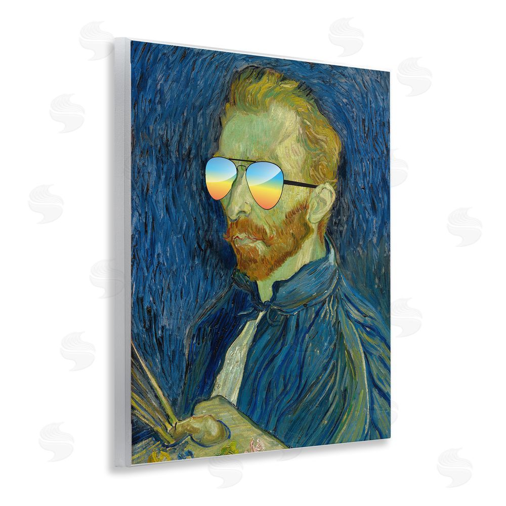 Masters Redux Funny Van Gogh Sunglasses Wooden Wall Plaque Art Print