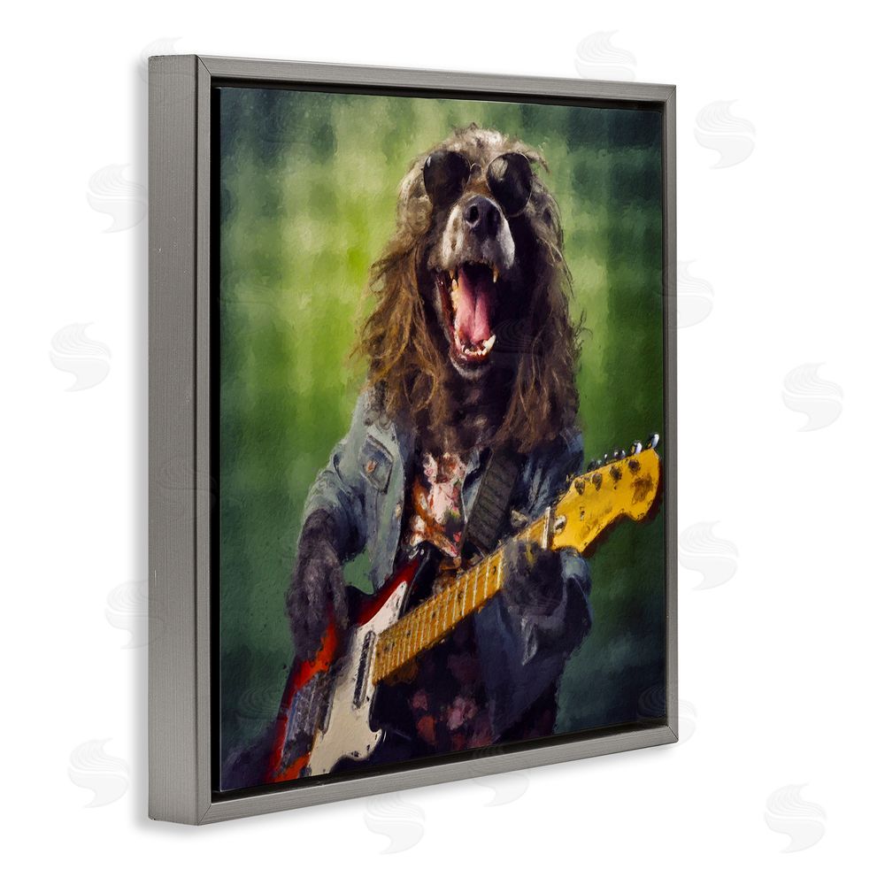 Sean Parnell Musician Mutt Halen Gray Floating Frame Canvas Wall Art Print