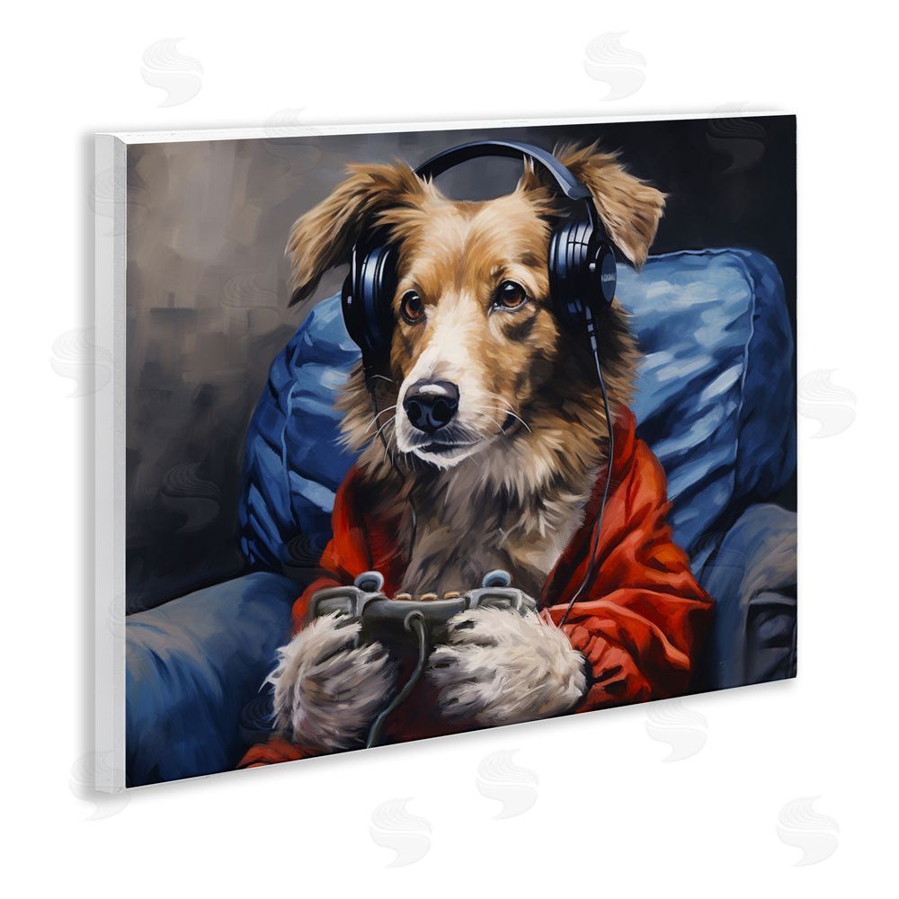 Shawna Stewart Game Master Dog Wooden Wall Plaque Art Print