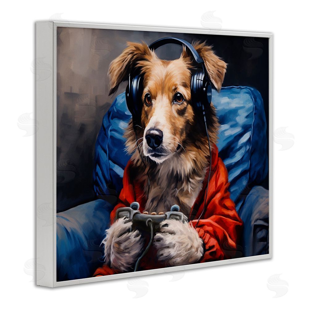 Shawna Stewart Game Master Dog White Framed Giclee Print Wall Art