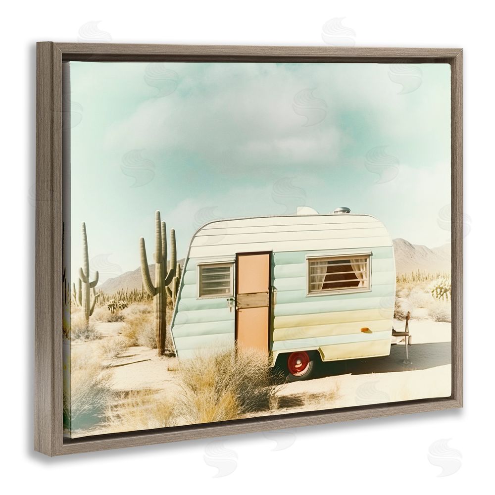 Decent Exposures Desert Trip Vintage Brown Floating Frame Canvas Wall Art Print