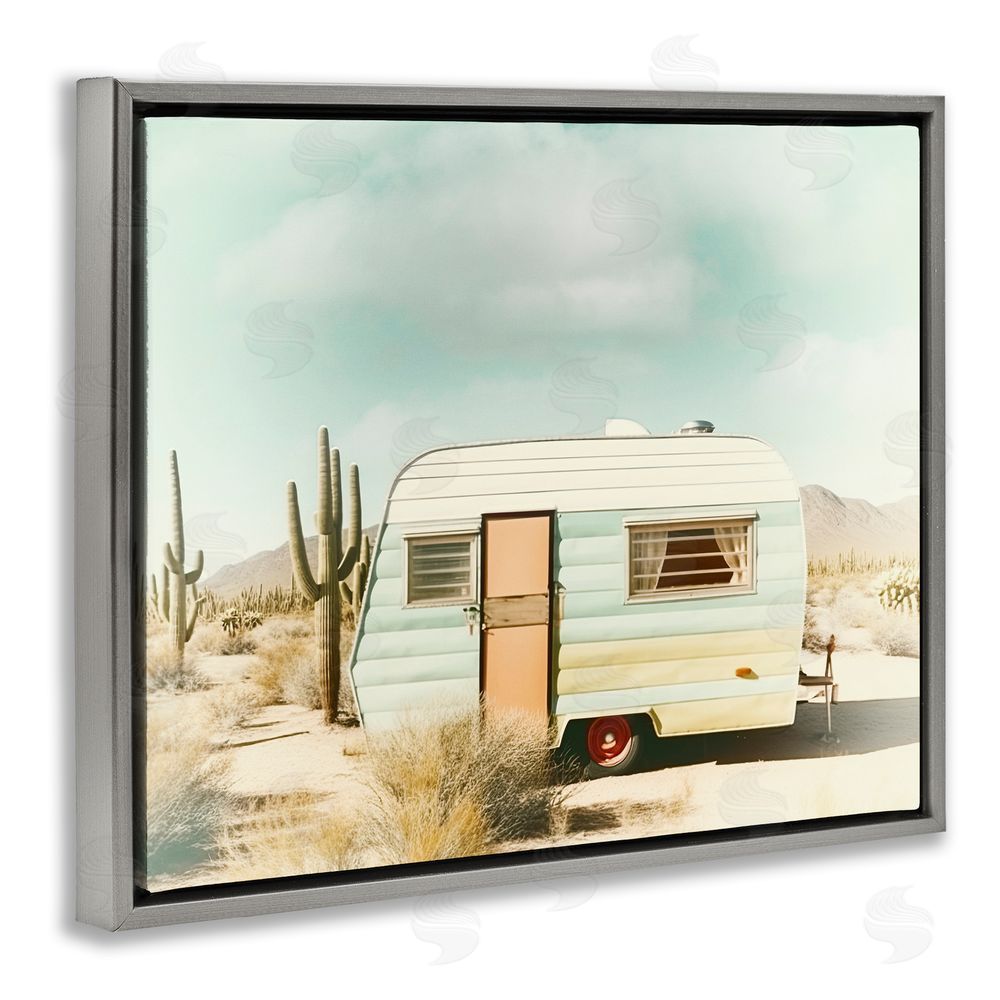 Decent Exposures Desert Trip Vintage Gray Floating Frame Canvas Wall Art Print