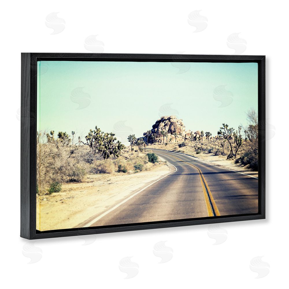 Joseph S Giacalone Road Trip Joshua Tree Park Black Floating Frame Canvas Wall Art Print