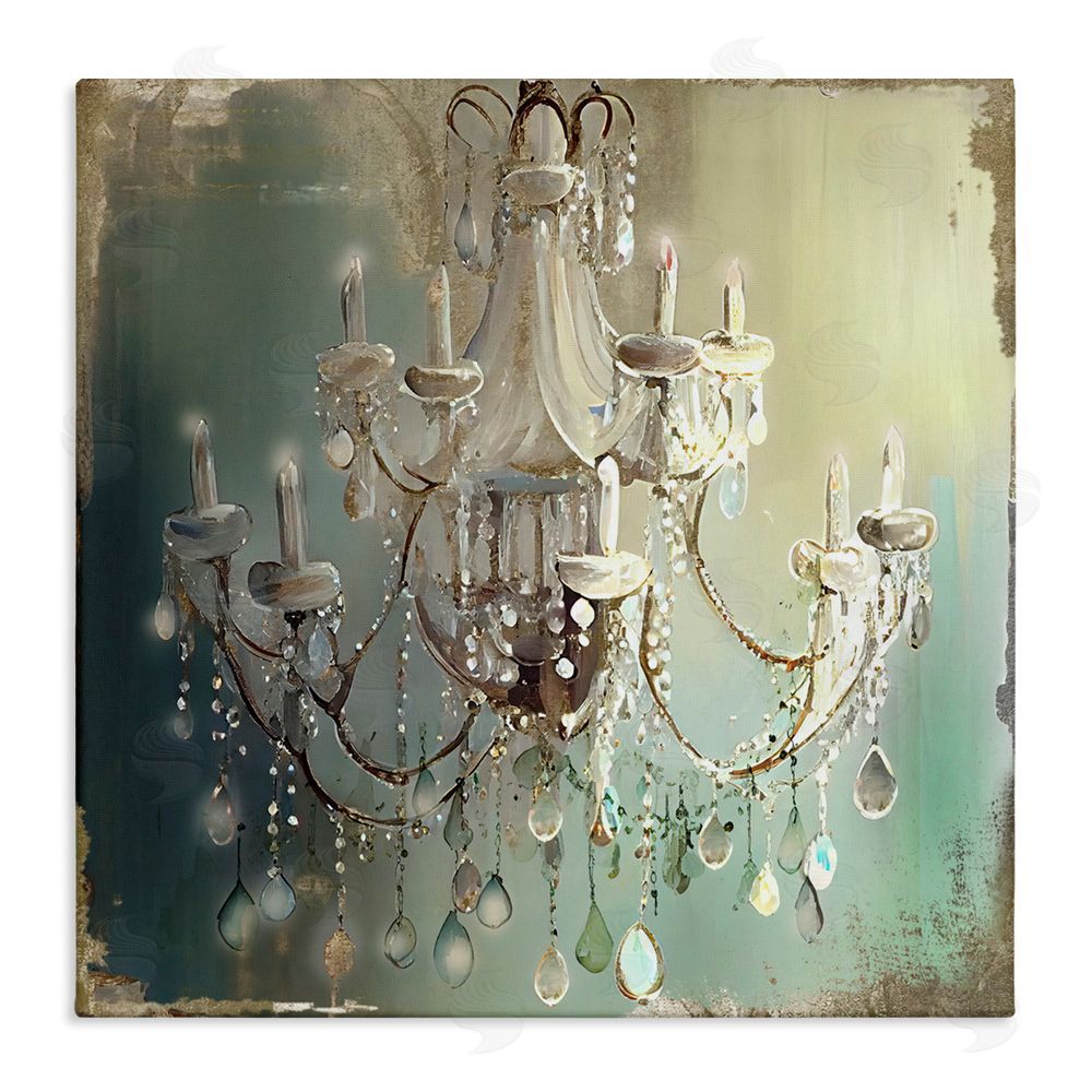 Sasha Vintage Illumine Chandelier Stretched Canvas Wall Art Print