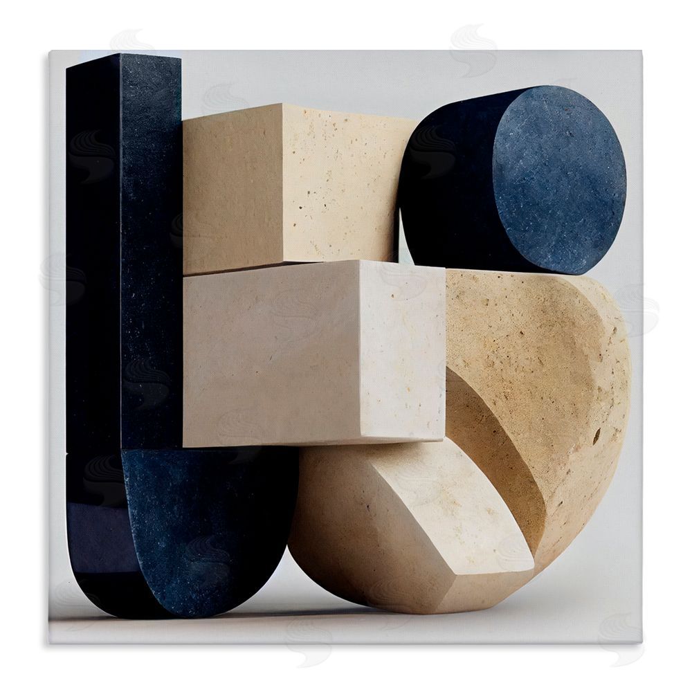 Sasha Shapes Of Things Geometric Contour Stretched Canvas Wall Art Print