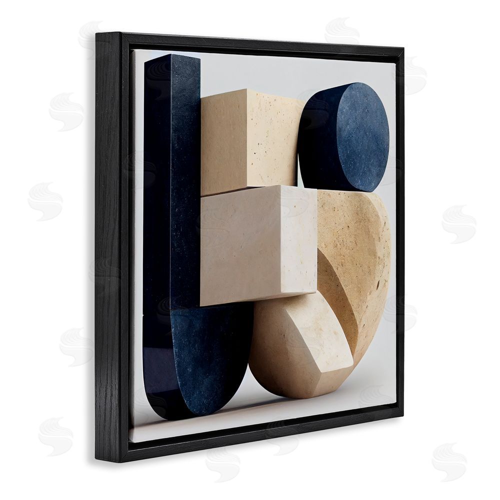 Sasha Shapes Of Things Geometric Contour Black Floating Frame Canvas Wall Art Print