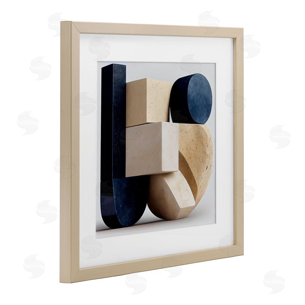 Sasha Shapes Of Things Geometric Contour Brown Framed Print Under Glass Wall Art