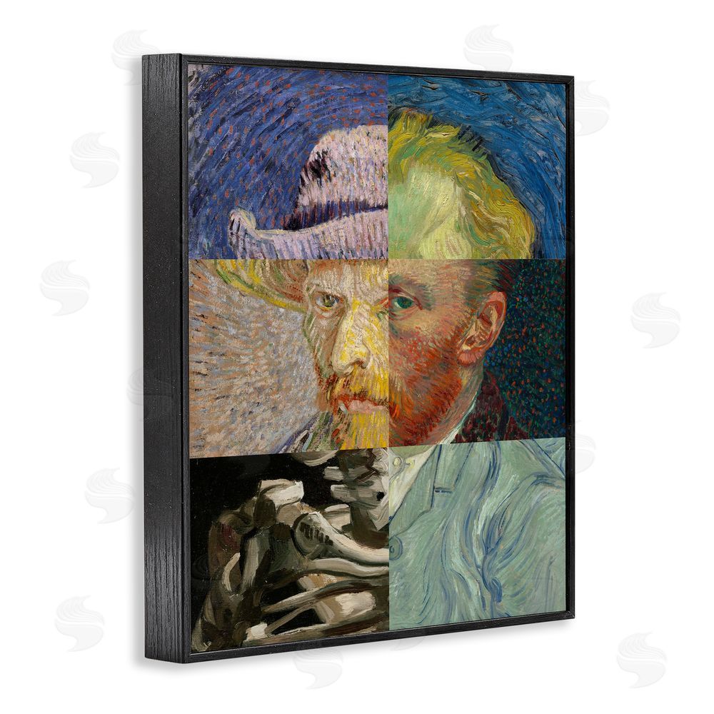 Masters Redux Collaged Van Gogh Portraits Black Framed Giclee Print Wall Art
