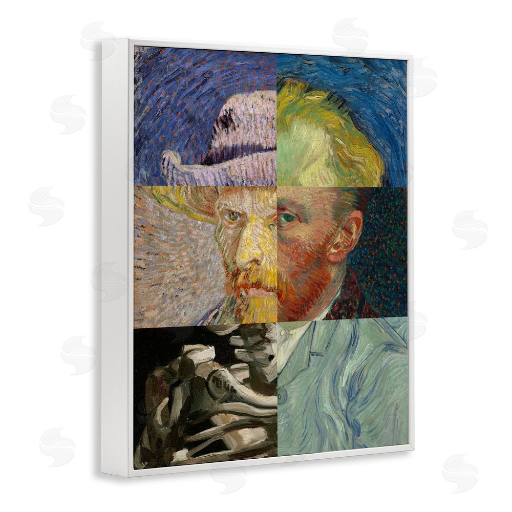 Masters Redux Collaged Van Gogh Portraits White Framed Giclee Print Wall Art