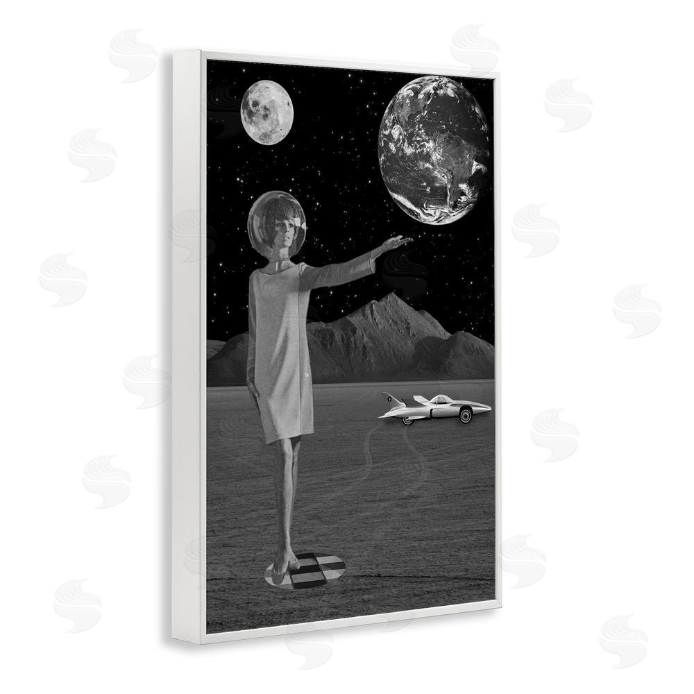 Elo Marc On A Mission Retro Space White Framed Giclee Print Wall Art