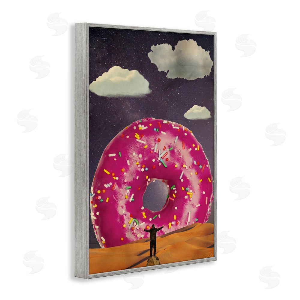 Elo Marc Happy Days Giant Donut Gray Framed Giclee Print Wall Art