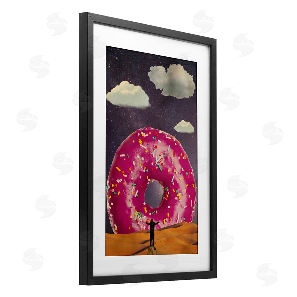 Elo Marc Happy Days Giant Donut Black Framed Print Under Glass Wall Art