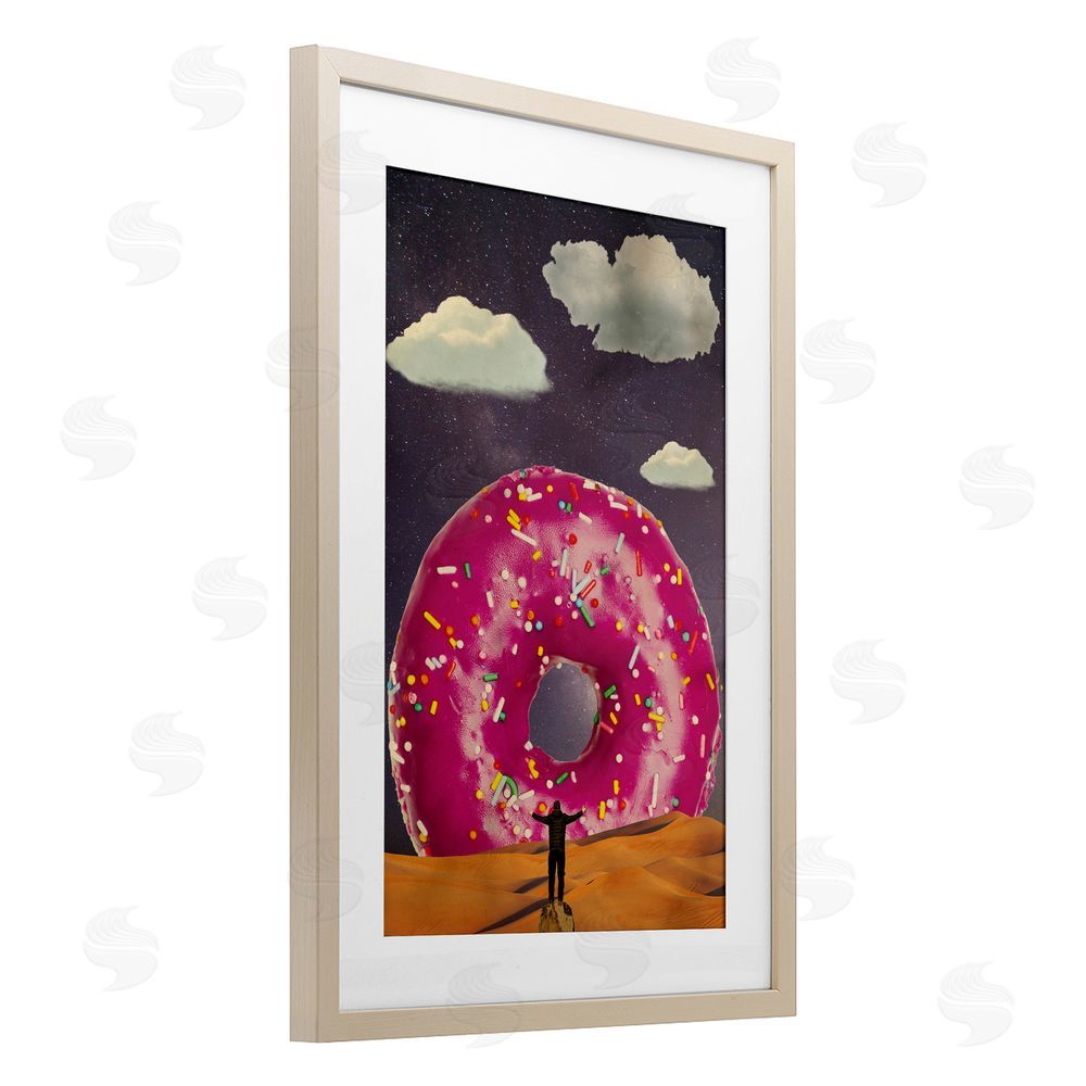 Elo Marc Happy Days Giant Donut Brown Framed Print Under Glass Wall Art