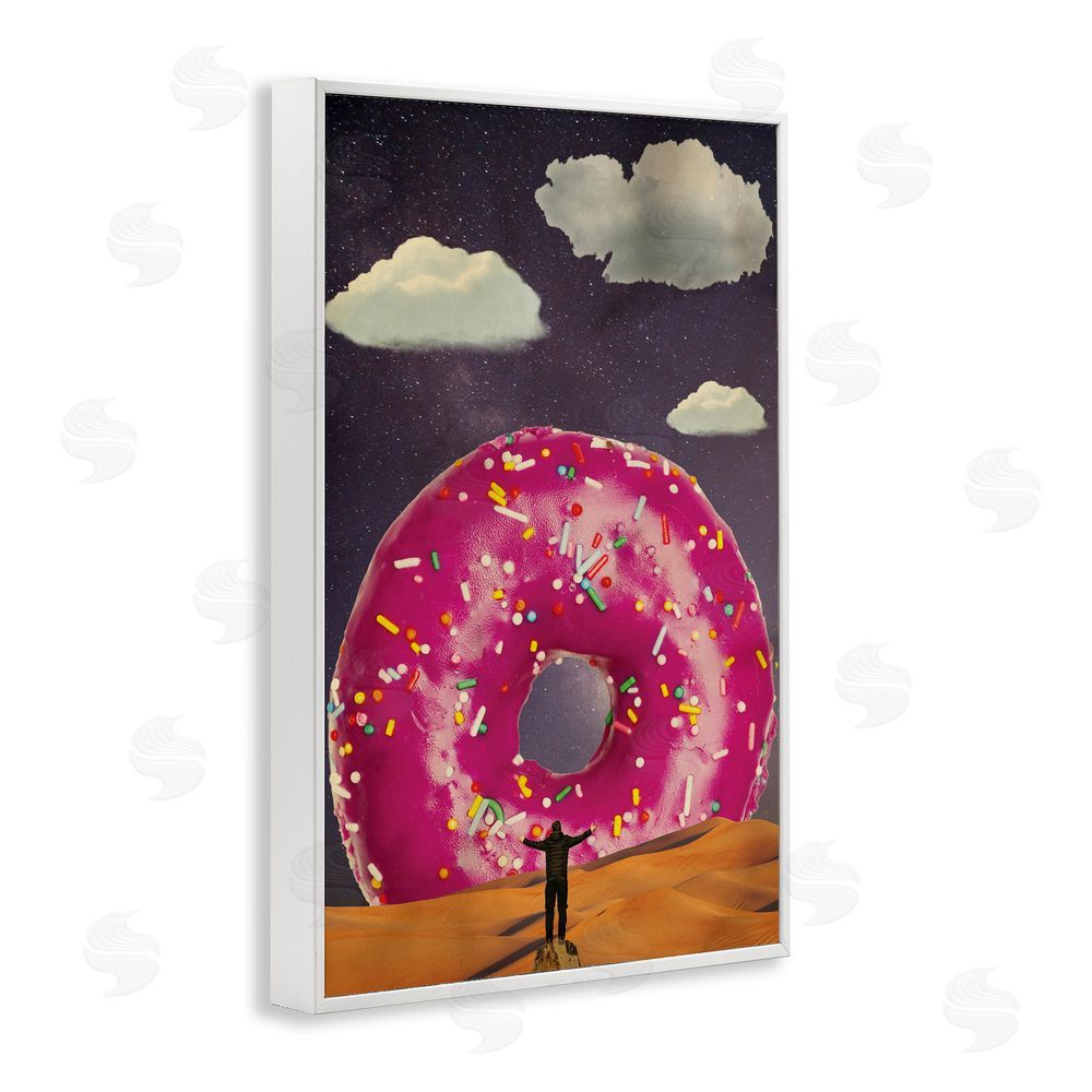 Elo Marc Happy Days Giant Donut White Framed Giclee Print Wall Art