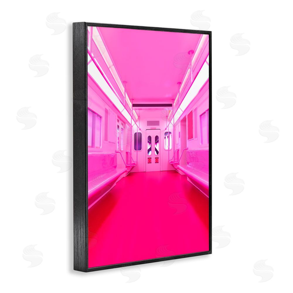 LISH Creative Futuristic Pink Tone Subway Black Framed Giclee Print Wall Art