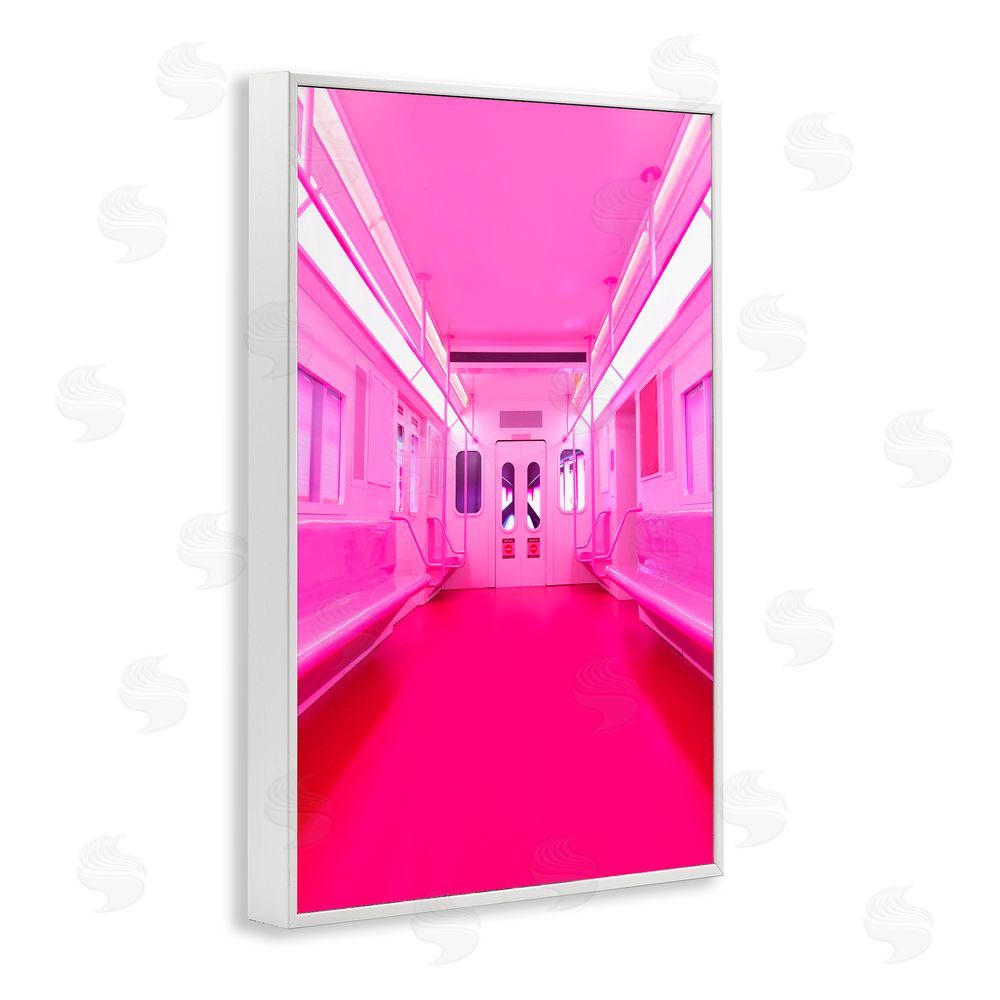 LISH Creative Futuristic Pink Tone Subway White Framed Giclee Print Wall Art