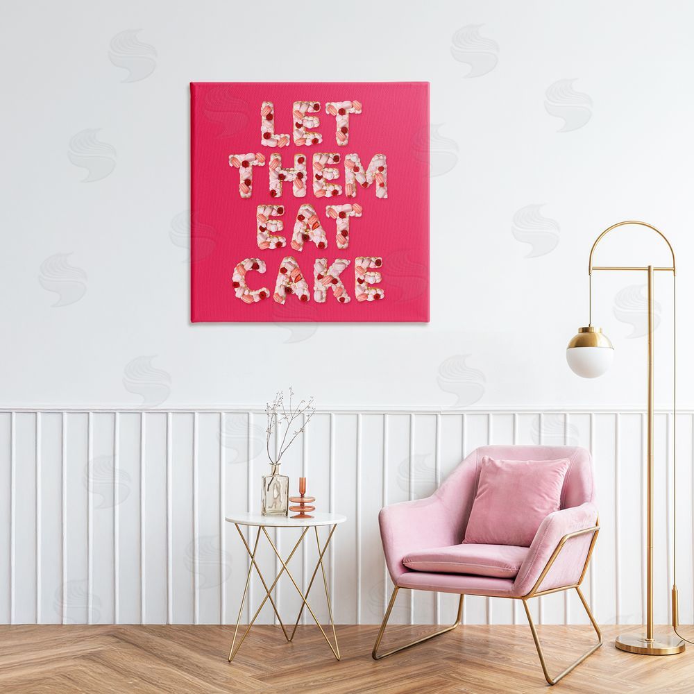 LISH Creative Let Them Eat Cake Stretched Canvas Wall Art Print in Room