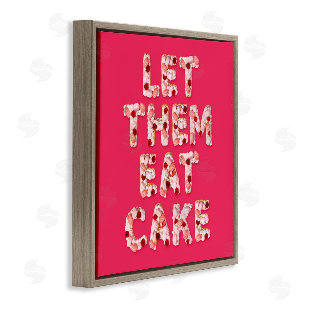 LISH Creative Let Them Eat Cake Brown Floating Frame Canvas Wall Art Print
