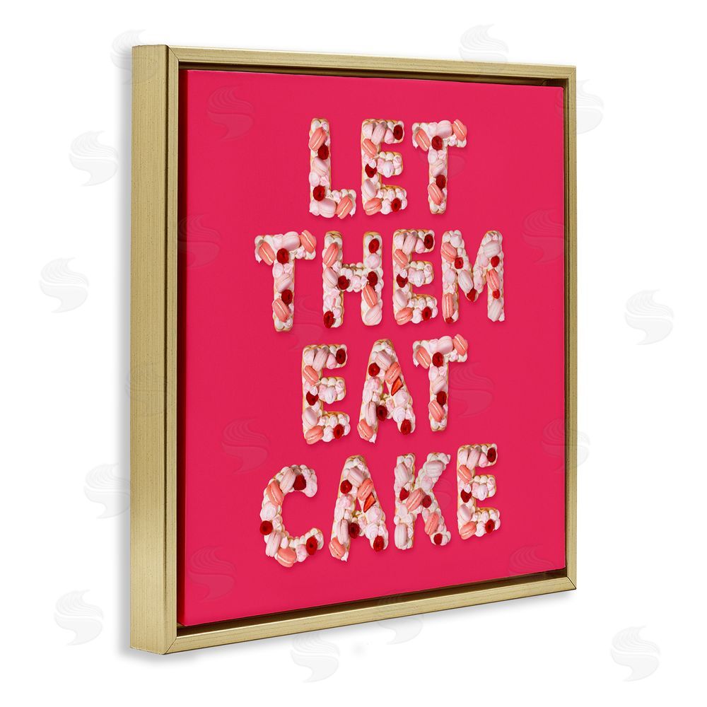 LISH Creative Let Them Eat Cake Gold Floating Frame Canvas Wall Art Print