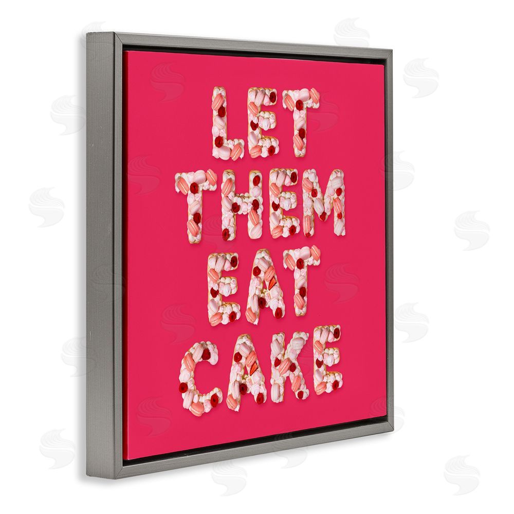 LISH Creative Let Them Eat Cake Gray Floating Frame Canvas Wall Art Print