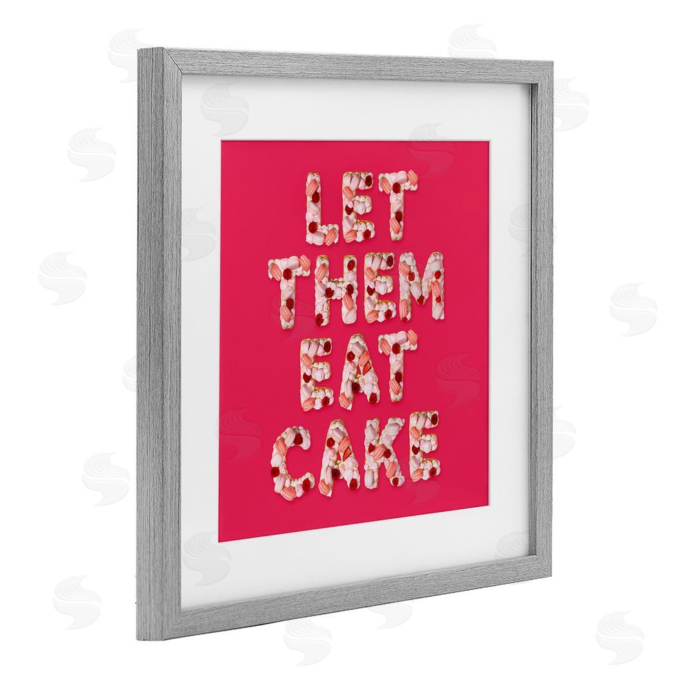 LISH Creative Let Them Eat Cake Gray Framed Print Under Glass Wall Art