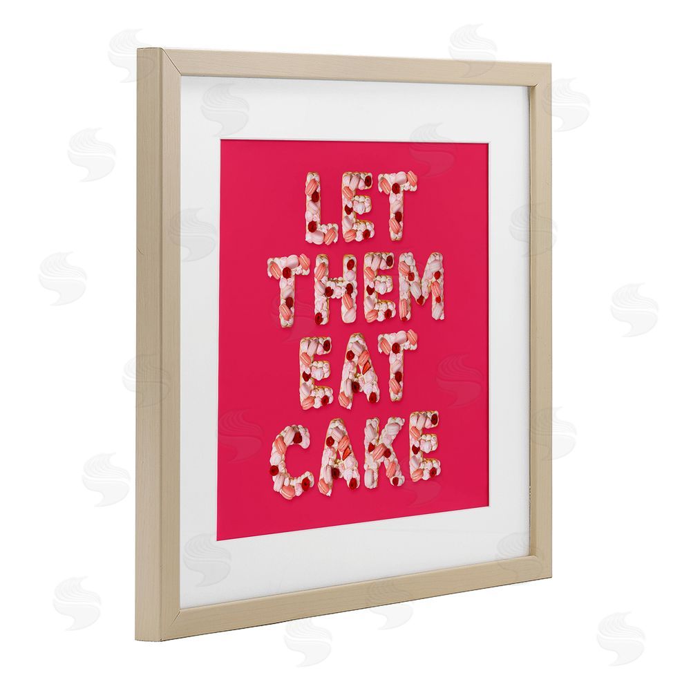 LISH Creative Let Them Eat Cake Brown Framed Print Under Glass Wall Art